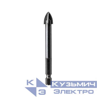 Сверло по стеклу и керамике 12мм 4 грани шестигранный хвостовик Kranz KR-91-0652
