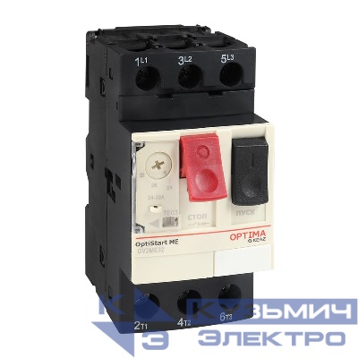 Выключатель автоматический OptiStart ME GV2ME01 с уставкой расцепителя 0.1-0.16А КЭАЗ 354806