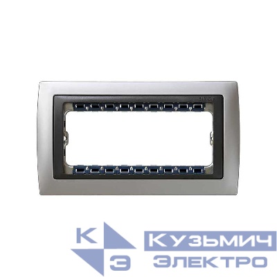 Рамка 5мод. Simon82 Centralizations узкая с суппортом алюм./графит Simon 82854-33