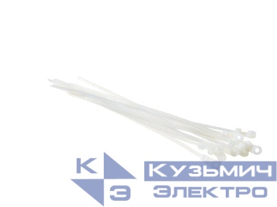 Стяжка нейлоновая 200*4 / 50 шт под винт (белая), NETKO Optima