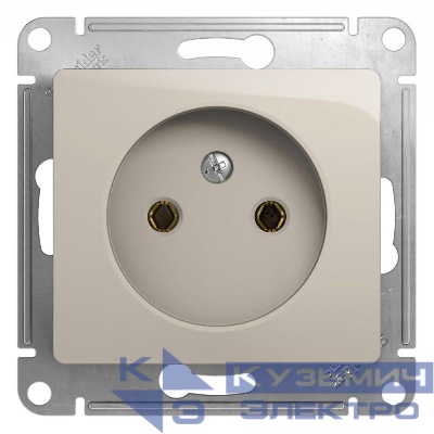 Розетка 1-м СП Glossa 16А IP20 250В без заземл. механизм молочн. SE GSL000941