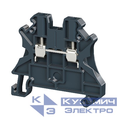 Клемма проходная винтовой зажим 2 точки подключения 4кв.мм черн. DKC TUR-4R-BK