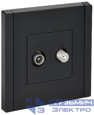 Розетка 2-м TV+SAT FORTE&PIANO FP138 черн. IEK FP-AF20-O-K02