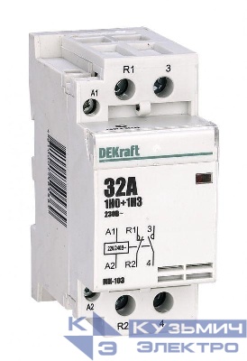 Контактор модульный МК-103 1НО+1НЗ 32А 230В DEKraft 18072DEK