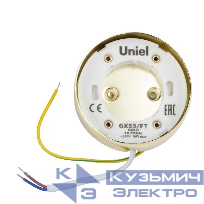 Светильник точечный GX53/FT Gold 10 Prom накладной зол. Uniel UL-00004147