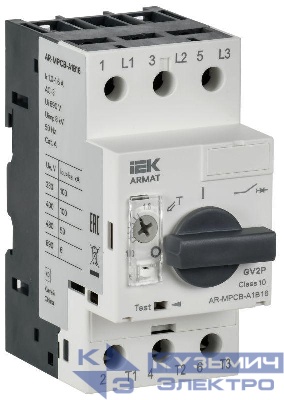 Выключатель автоматический защиты двигателя A1 GV2P 1-1.6А ARMAT IEK AR-MPCB-A1B16