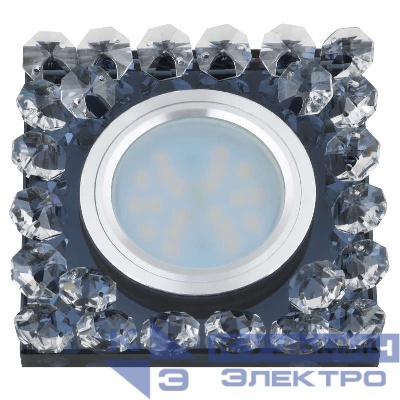 Светильник декоративный Luciole DLS-L131 GU5.3 CHROME/BLACK GU5.3 встраив. доп. светодиод. подсветка 3Вт без лампы основание метал. хром отделка стекло черн. Fametto UL-00002756