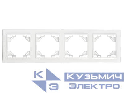 Рамка 4-постовая, пластик, IP20, цвет белый NETKO  Optima Electric