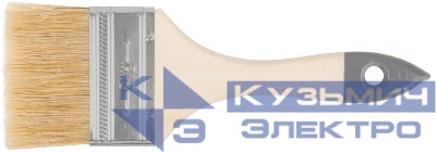 Кисть флейцевая "Лайт" 2.5дюйм (63мм) натур. свет. щетина деревянная ручка КУРС 00806