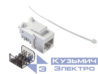 Модуль Keystone неэкранированный, RJ45, cat.6А, 90°, 110 тип, под инструмент, KE, белый, NETKO Expert CKC
