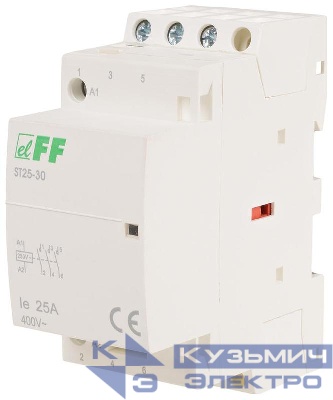 Контактор ST25-30 (3NO 4Вт 2 модуля монтаж на DIN-рейке 230В AC 25А IP20) F&F EA13.001.007