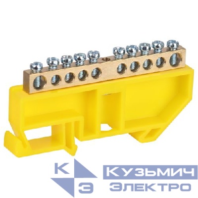 Шина PE земля на DIN-изоляторе ШНИ-6х9-10-Д NO-224-90 желт. Эра Б0062913