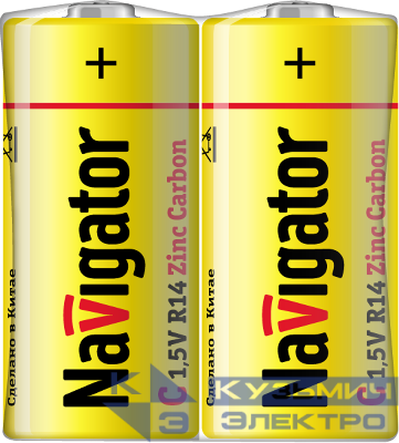 Элемент питания солевой C/R14 94 760 NBT-NS-R14-SH2 (уп.2шт) NAVIGATOR 94760