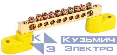 Шина PE "земля" ШНИ-6х9-10-У2-Ж на 2х угл. изол. IEK YNN10-69-10C2-K05