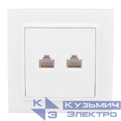 Розетка компьютерная 2-м СП Минск RJ45 бел. EKF ERK02-035-10