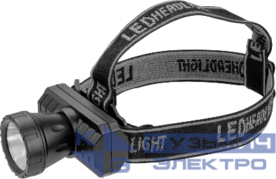 Фонарь светодиодный налобный 90 860 OPT-H04-ACCU 1COBХ3Вт 3реж 85лм 3.7В li-ion 0.6А IP44 ОНЛАЙТ 90860