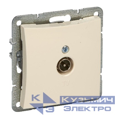 Розетка телевизионная TV 1-м СП Дуэт 0.7дБ коннектор механизм беж. SchE WDE000291