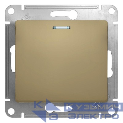 Переключатель проходной 1-кл. СП Glossa 10А IP20 (сх. 6а) 10AX с подсветкой механизм титан SE GSL000463