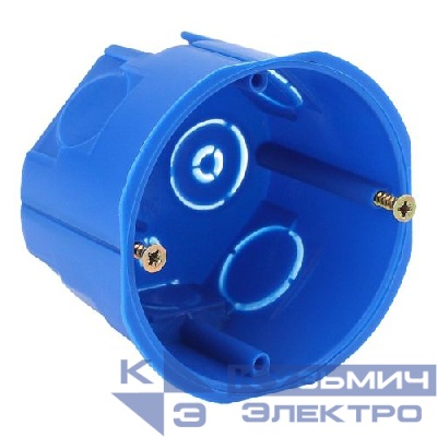 Коробка установочная приборная КУТ 68х45мм для твердых стен с саморезами IP20 син. Эра Б0037429