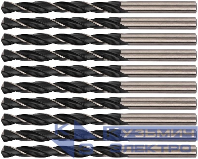 Сверло по металлу HSS черненые 7.0х109мм (уп.10шт) FIT 33570