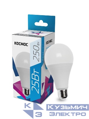 Лампа светодиодная A65 25Вт 4500К E27 220В КОСМОС LkecLED25wA65E2745