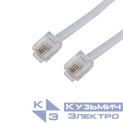 Удлинитель телефонный евро 15м бел. Rexant 18-3151