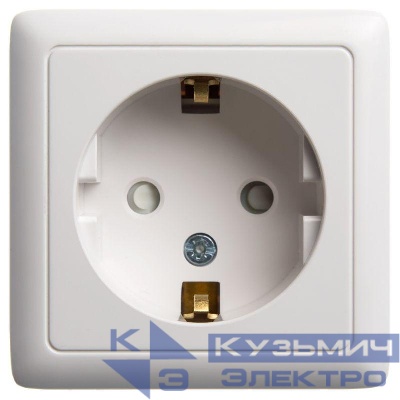 Розетка 1-м ОП Хит 16А IP20 250В с заземл. защ. шторки с изолир. пластиной бел. SE RA16-138I-B