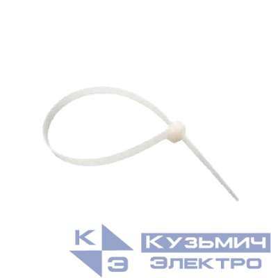 Хомут под винт 3.6х150 нейл. бел. (уп.100шт) REXANT 07-0154