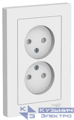 Розетка двойная AtlasDesign без заземл. со шторками16А в сборе лотос SE ATN001322