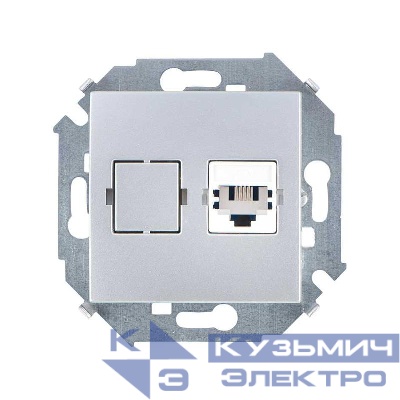 Розетка телефонная СП Simon 15 RJ11 винтов. зажимы механизм алюм. Simon 1591480-033