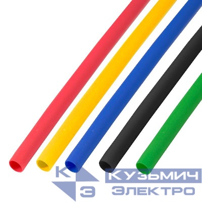Набор трубок термоусадочных ТУТ нг 6.0/3.0 5 цветов 1м (уп.50шт) Rexant 29-0156