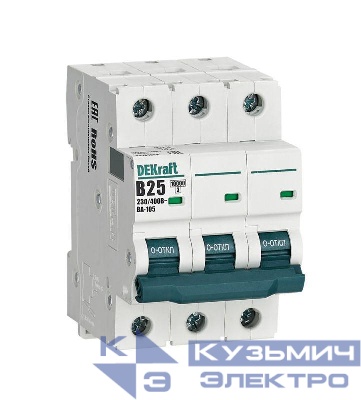 Выключатель автоматический модульный 3п B 25А 10кА ВА-105 DEKraft 13131DEK