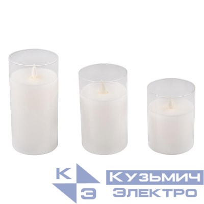 Свеча декоративная CL7-SET3-wh с пультом 3хAAA для каждой свечи (не в компл.) бел. (уп.3шт) ФАZА 5018853