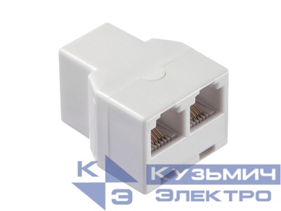 Переходник телефонный гнездо RJ11 (6p4c) на два гнезда RJ11 (6p4c) / блистер, Netko РАСПРОДАЖА