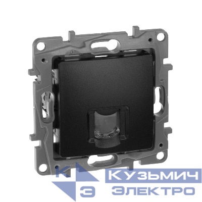 Розетка компьютерная СП Etika RJ45 кат.6 UTP антрацит IEK 672653