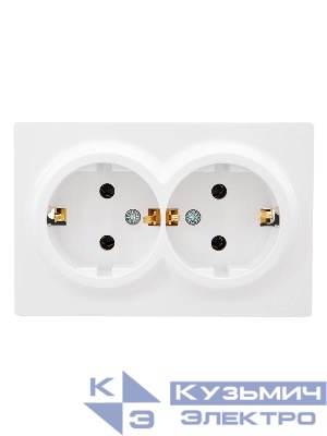 Розетка 2-м ОП LETO с заземл. закрытый корпус ПБТ бел. LEZARD 752-0200-127B