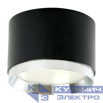 Светильник HL459 12Вт GX53 230В потолочн. черн. + хром FERON 51689