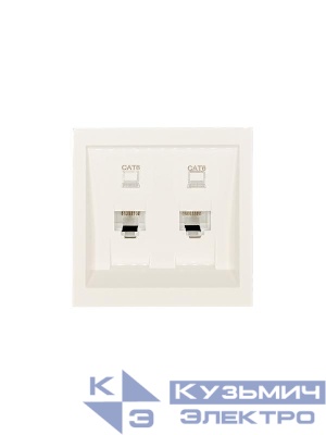 Розетка компьютерная 2-м СП ZIMA IP20 RJ45 с модулем кат.6 механизм сл. кость LEZARD 704-9088-142