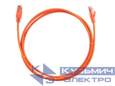 Патч-корд UTP4 cat.6, 2.0м, литой коннектор, LSZH, оранжевый, Netko CKC