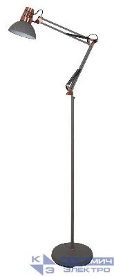 Светильник KD-431F С73 напол. Berlin 1х E27 40Вт 230В сер.+медь Camelion 13090