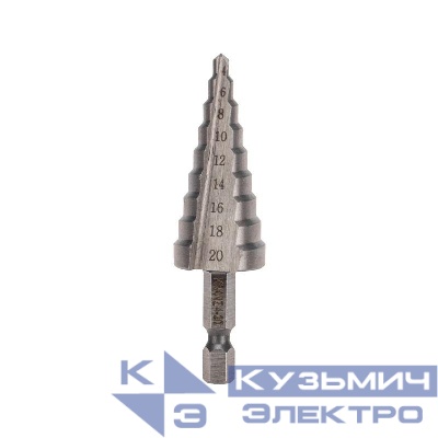 Сверло ступенчатое по металлу 4.0-20.0мм Kranz KR-12-6601