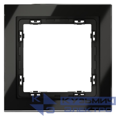 Рамка 1-м S70 стеклян. черн. Voltum VLS110108