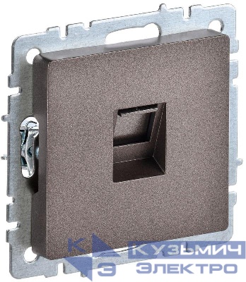 Розетка компьютерная СП RJ45 кат.6 BRITE РК11-БрТБ механизм бронза IEK BR-K10-2-K45