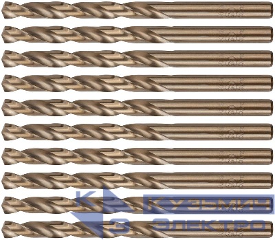 Набор сверл по металлу Profi 6.5х101мм с кобальтом 5проц. (уп.10шт) Cutop 48-65-10
