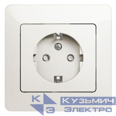 Розетка 1-м СП Glossa 16А IP20 с заземл. защ. шторки в сборе перламутр. SE GSL000644