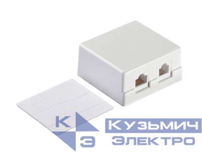 Розетка внешняя комбинированная телефон+компьютер RJ45+RJ11 (6p4c)