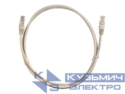 Патч-корд UTP4 cat.5e, 1.5м, литой коннектор, серый, Netko CKC РАСПРОДАЖА