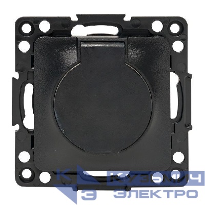 Розетка 1-м СП Стокгольм 16А IP44 с заземл. защ. шторки с крышкой механизм черн. PROxima EKF EZR16-028-10-44