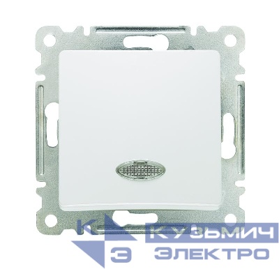 Выключатель 1-кл. СП Lillium IP20 с подсветкой механизм бел. Makel 30001021