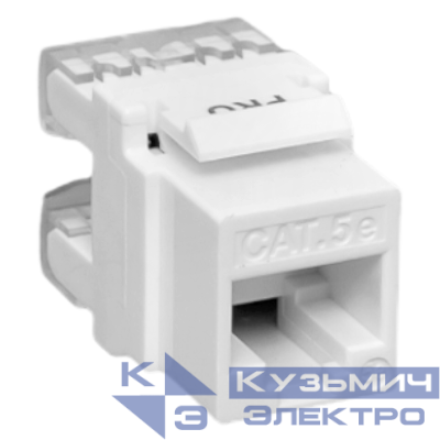 Модуль Keystone RJ45 кат.5E неэкранир. 110 IDC 180град. бел. TERACOM PRO EKF TRP-KSTN-180D-5EUTP-WH